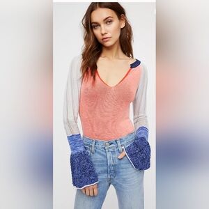 We The Free‎ Multicolor V-Neck Bodysuit